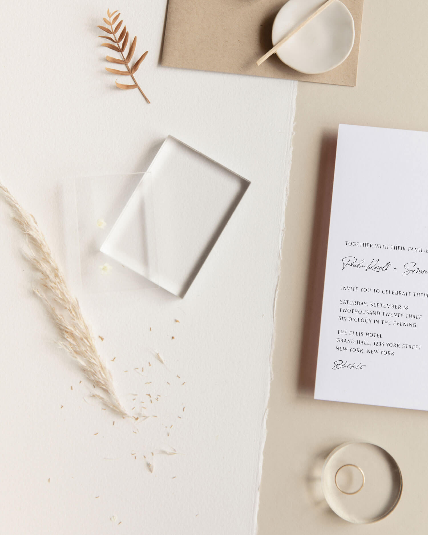 Modern minimal wedding invitations