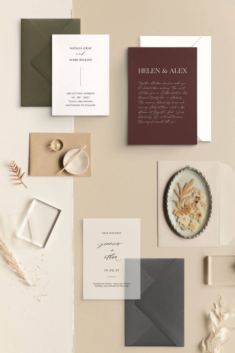 Modern wedding stationery - samples